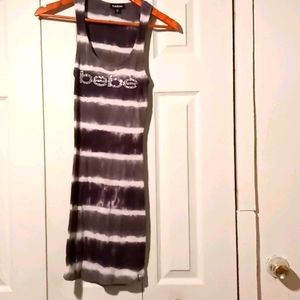 bebe brand Rhinestone Swarovski Logo Tank Dress